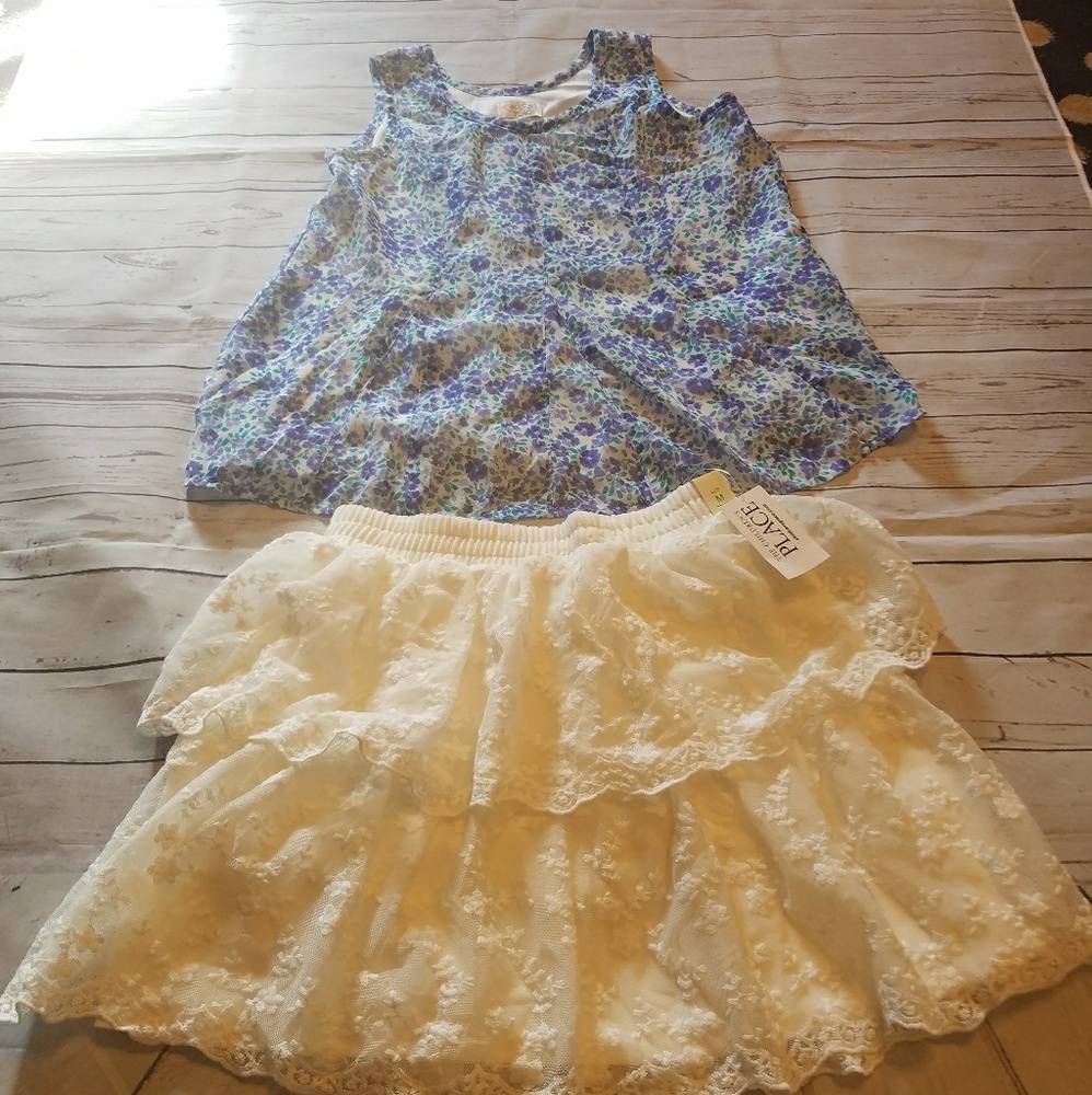 NWT Girls 2pc set sz 7-8 Skort n Top
